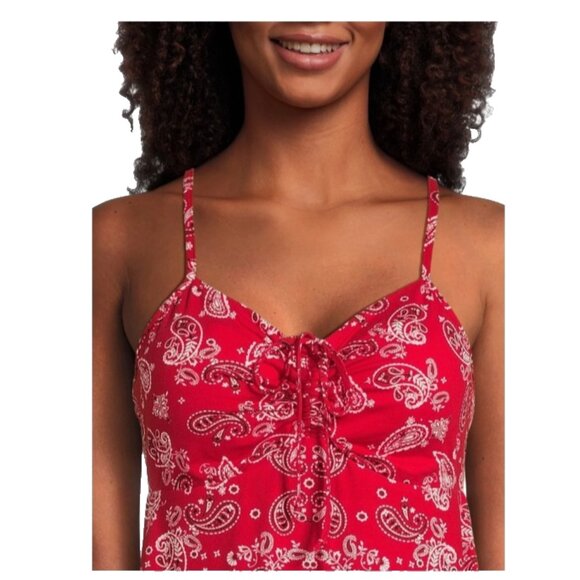 Women's Dress Red Bandana Hankie Hem Dress Junior Size 3X No Boundaries - Picture 2 of 9